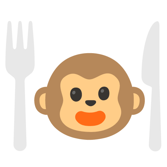 Эмодзи Fork_And_Knife_Monkey